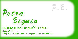 petra bignio business card